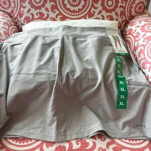 NWT ORVIS ladies Tech Skort in Gray Size XL Lightweight Moisture Wicking